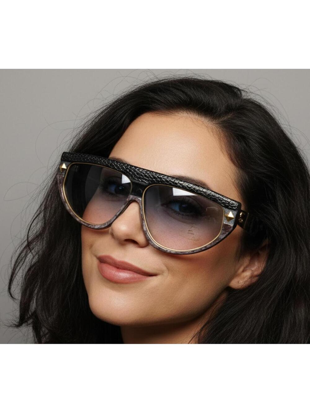 Claudia Carlotti France Stratos CC21 Snake Sunglasses Black